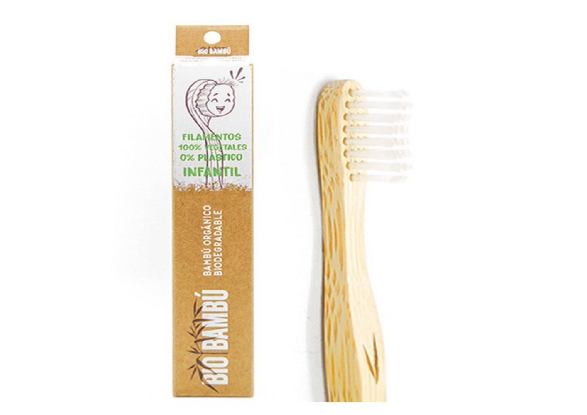 Cepillo dientes infantil bambú